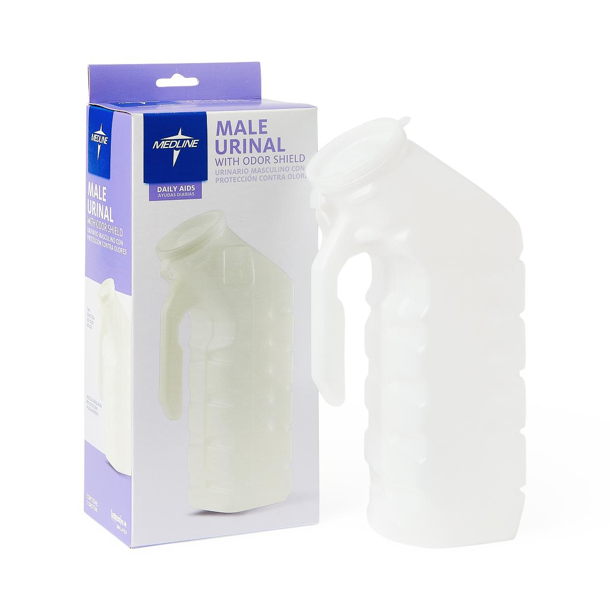 Medline Male Urinal w/Lid Medline Male Urinal w/Lid