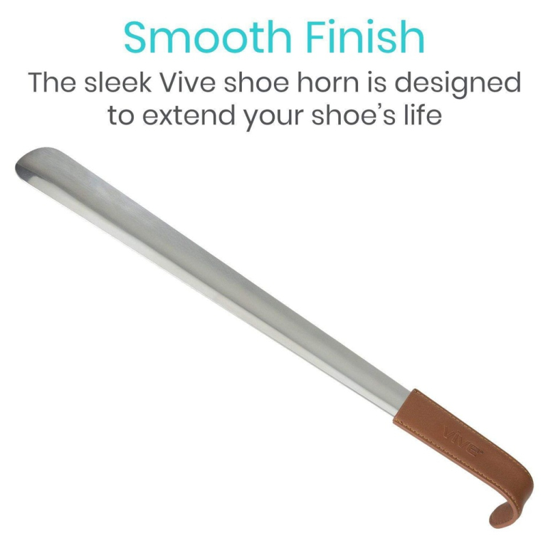 Vive Metal Shoe Horn w/Leather Grip